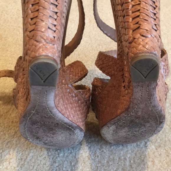 Authentic Prada Tan Woven Leather Wedges - Picture 7 of 8